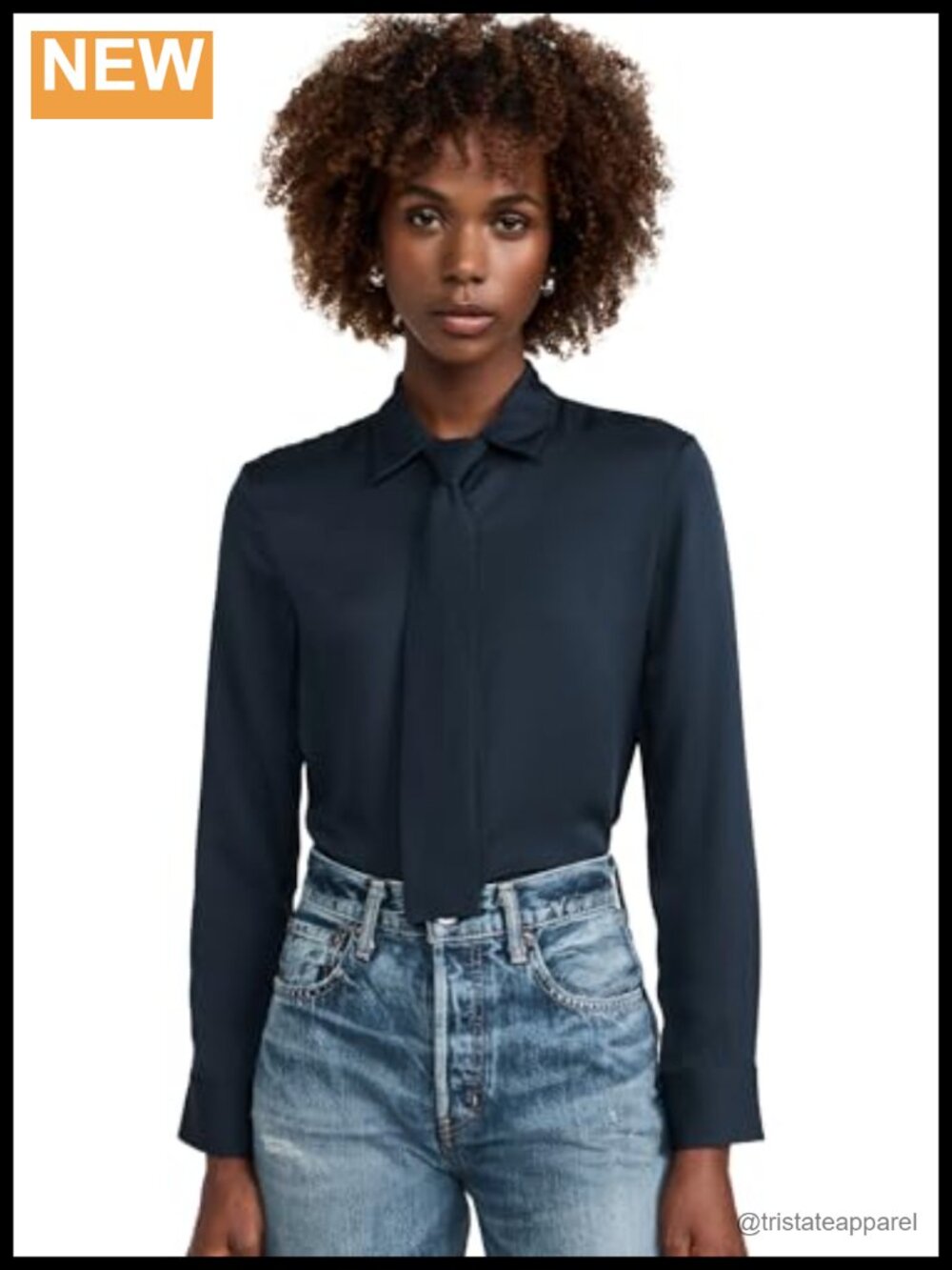 100% Silk Long Sleeve Button Up Shirt Women's